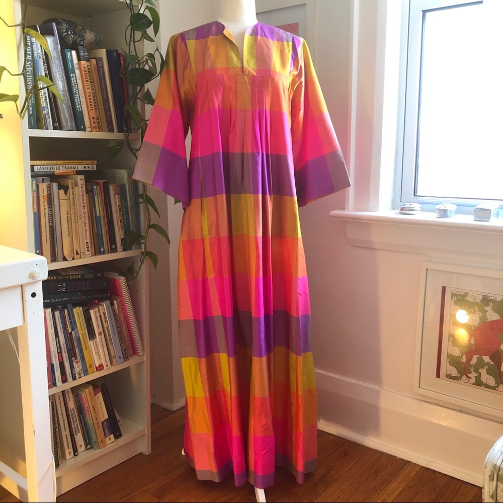 Rare vintage Jim Thompson Thai silk kaftan dress